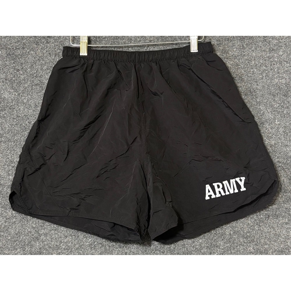 Unicor Mens Medium Physical Fitness Uniform Shorts Black Army Supplex Nylon